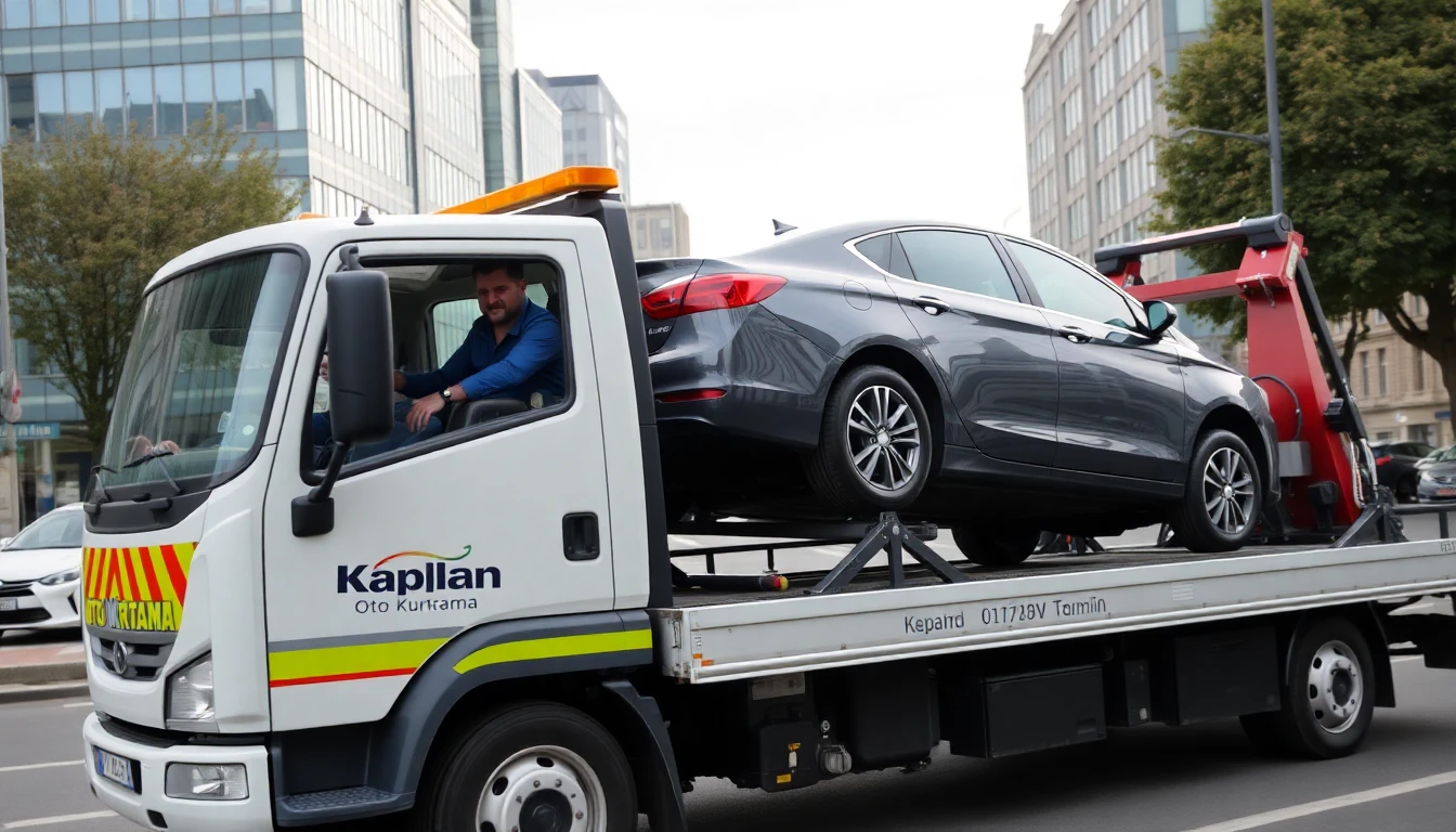 Kaplan Oto Kurtarma çekici aracı iş başında